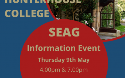 SEAG Information Event Thursday 9th May 4.00pm & 7.00pm